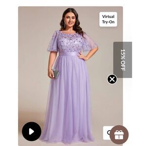 Ever pretty women's formal semi formal Lilac sparkle plus size